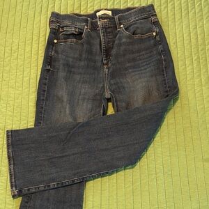 LOFT Dark Wash Kick Crop Jeans